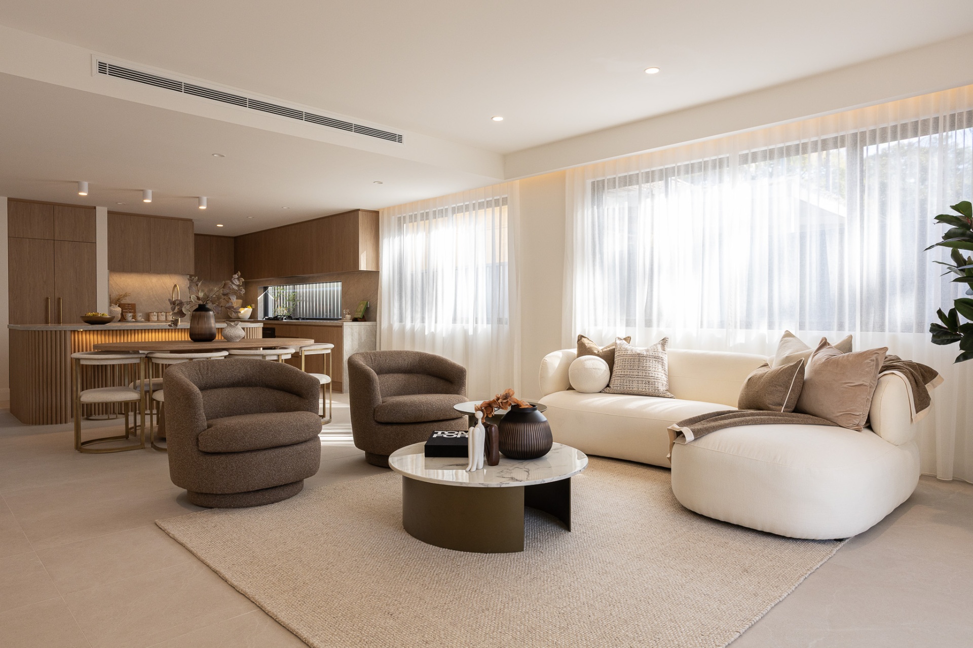 Open-plan living and dining